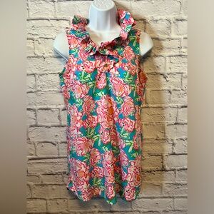 Mud Pie Pink Floral Ruffle Top